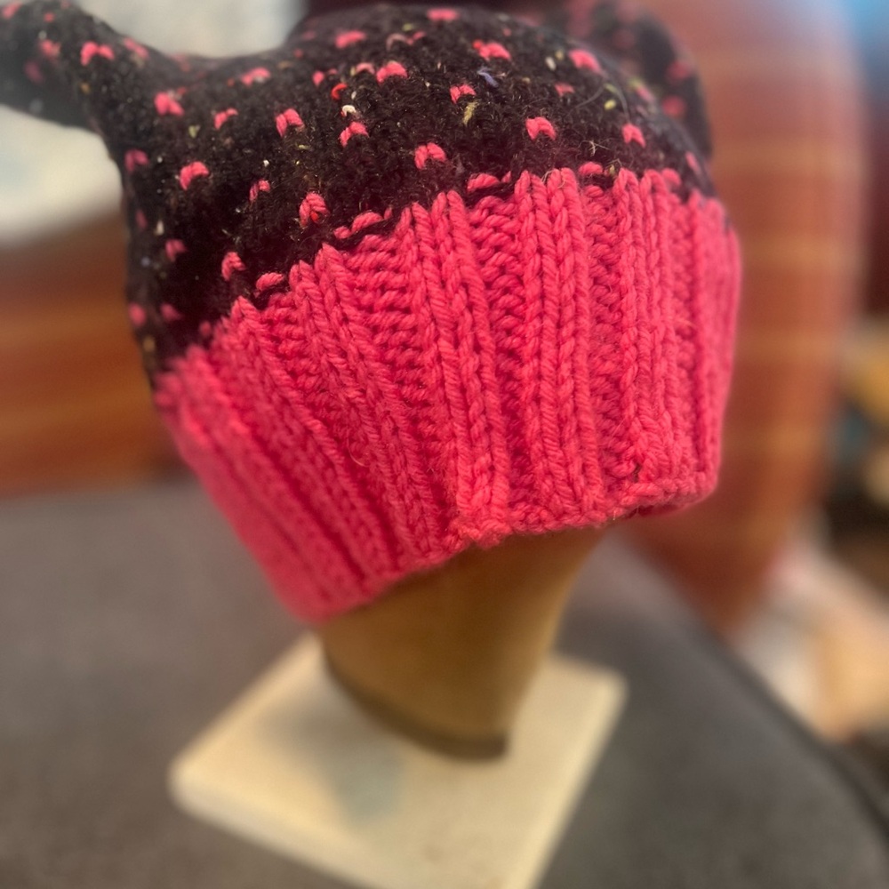 Pink and Black Knitted protest Hat